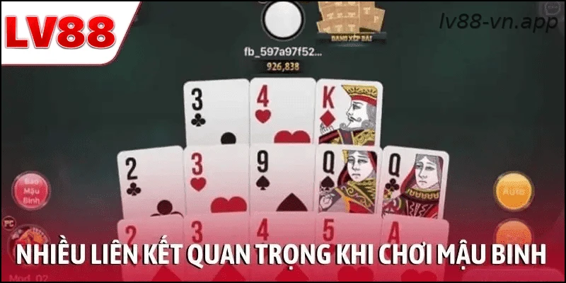 Có nhiều liên kết bài quan trọng khi chơi mậu binh
