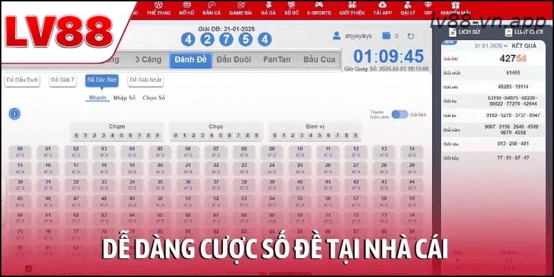 Dễ dàng cược số đề tại nhà cái