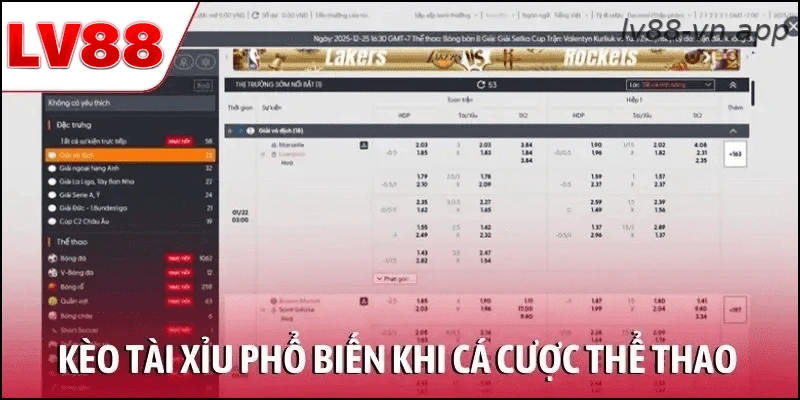 Kèo tài xỉu là cửa cược phổ biến khi cá cược thể thao