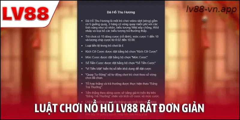 Luật chơi nổ hũ LV88 dễ hiểu cho người mới bắt đầu