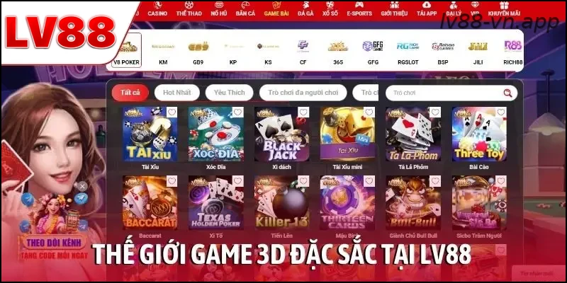 Thế giới game 3D đặc sắc tại LV88